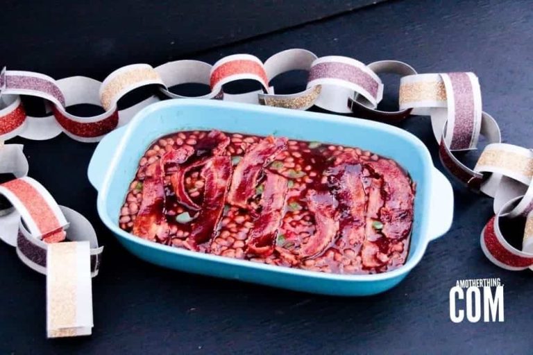 BBQ Baked Beans with Thick-Cut Bacon | A Mother Thing