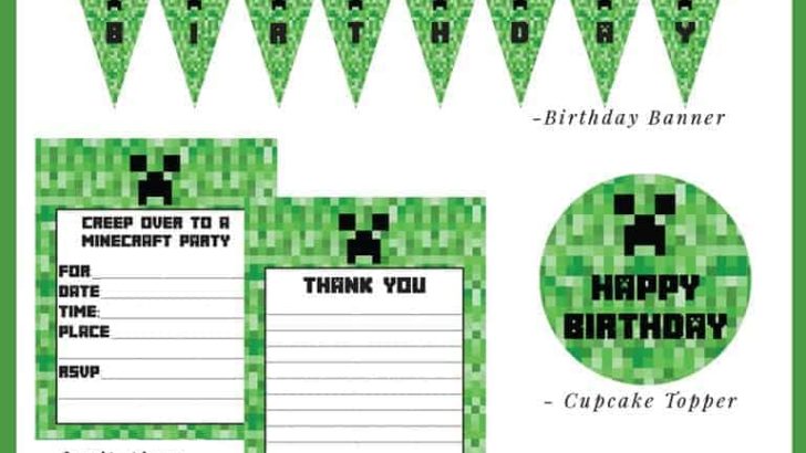Free Minecraft Printable Birthday Bundle