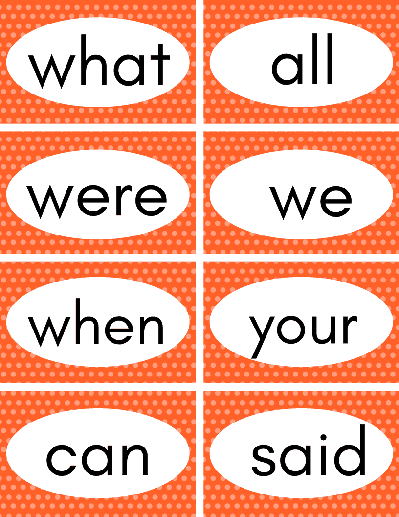 Free Printable Sight Words Flash Cards - Perfect for Preschool