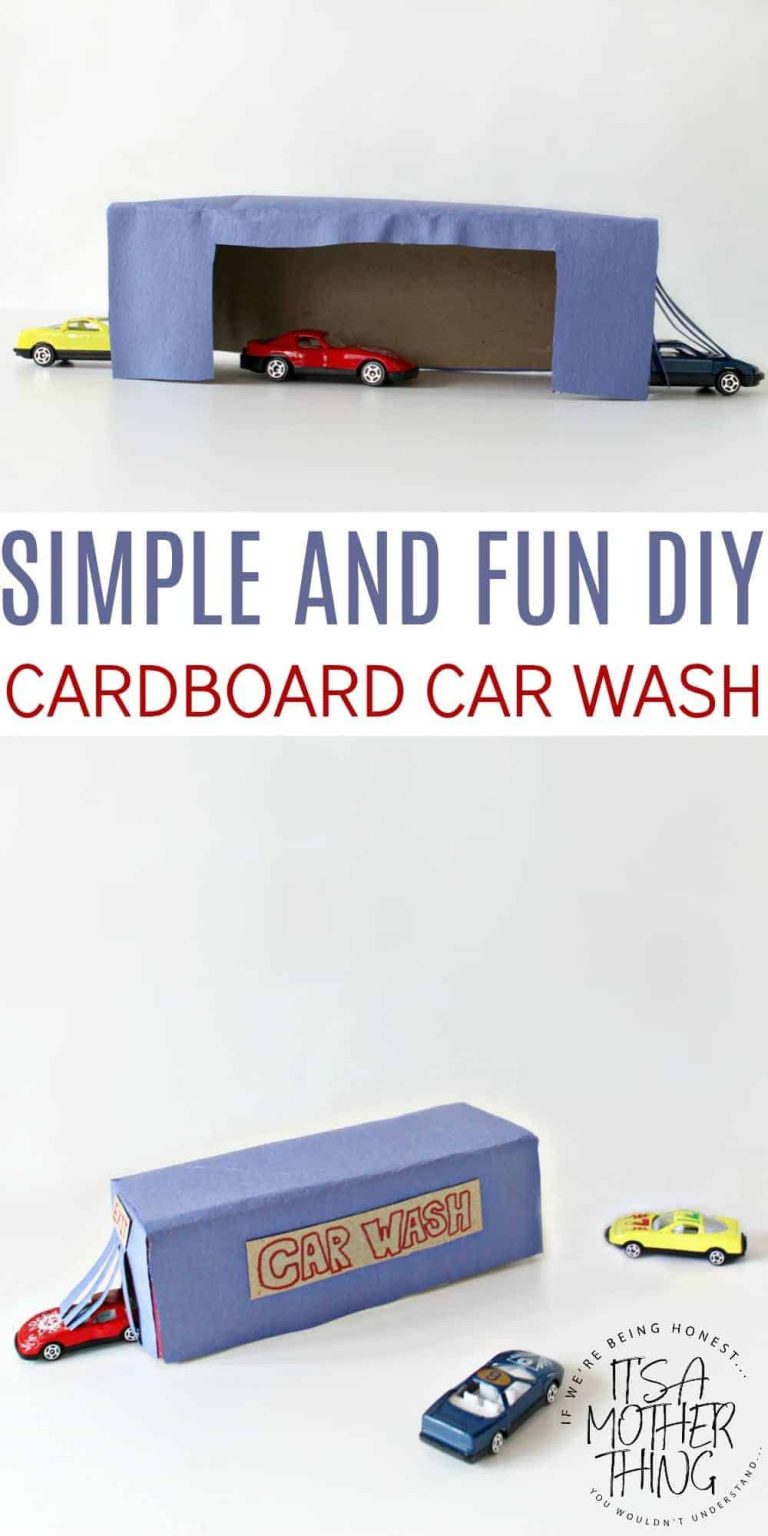 Simple and Fun DIY Cardboard Car Wash Toddler Playset for Hot Wheels
