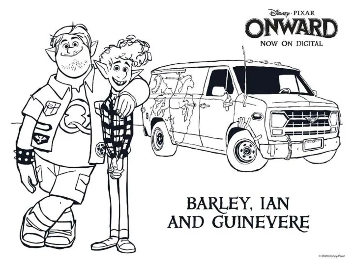 disney pixar onward printable coloring pages and activity sheets