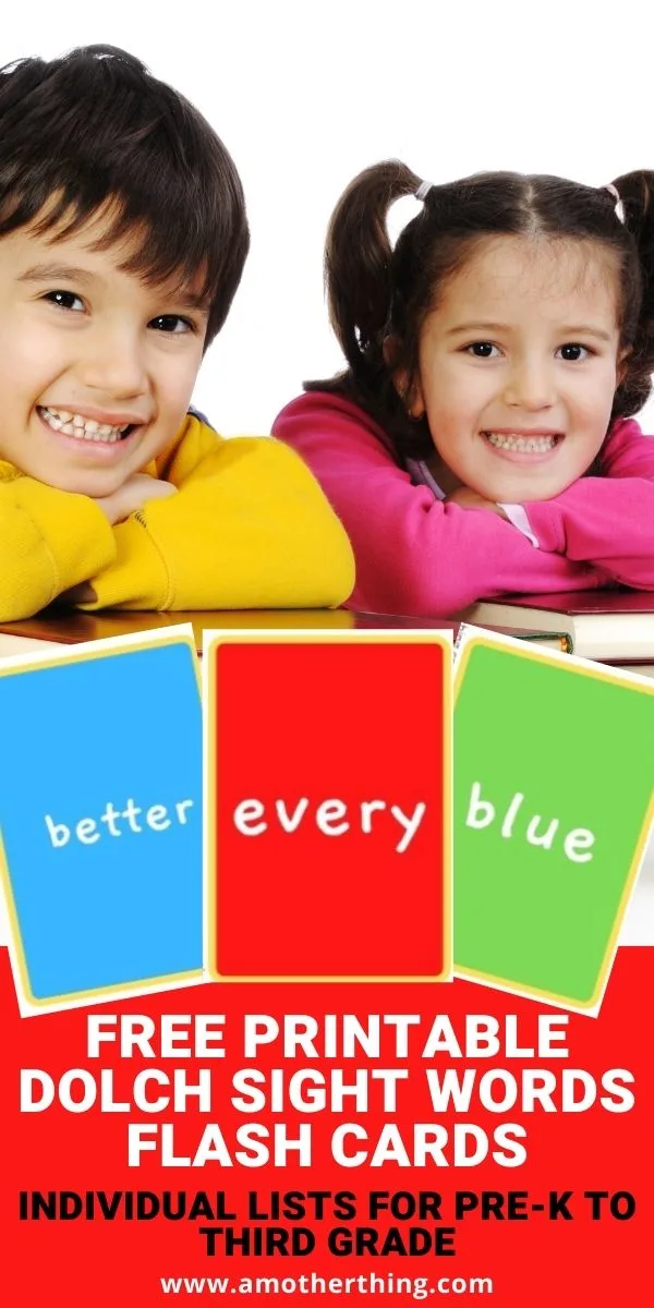Free Printable Dolch Sight Words Flash Cards | It's a Mother Thing